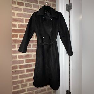 Black/Slim Fit Trench Coat